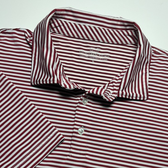 Vineyard Vines Other - Vineyard Vines Performance Polo Shirt Men's Large‎ Red White Striped golf Shirt